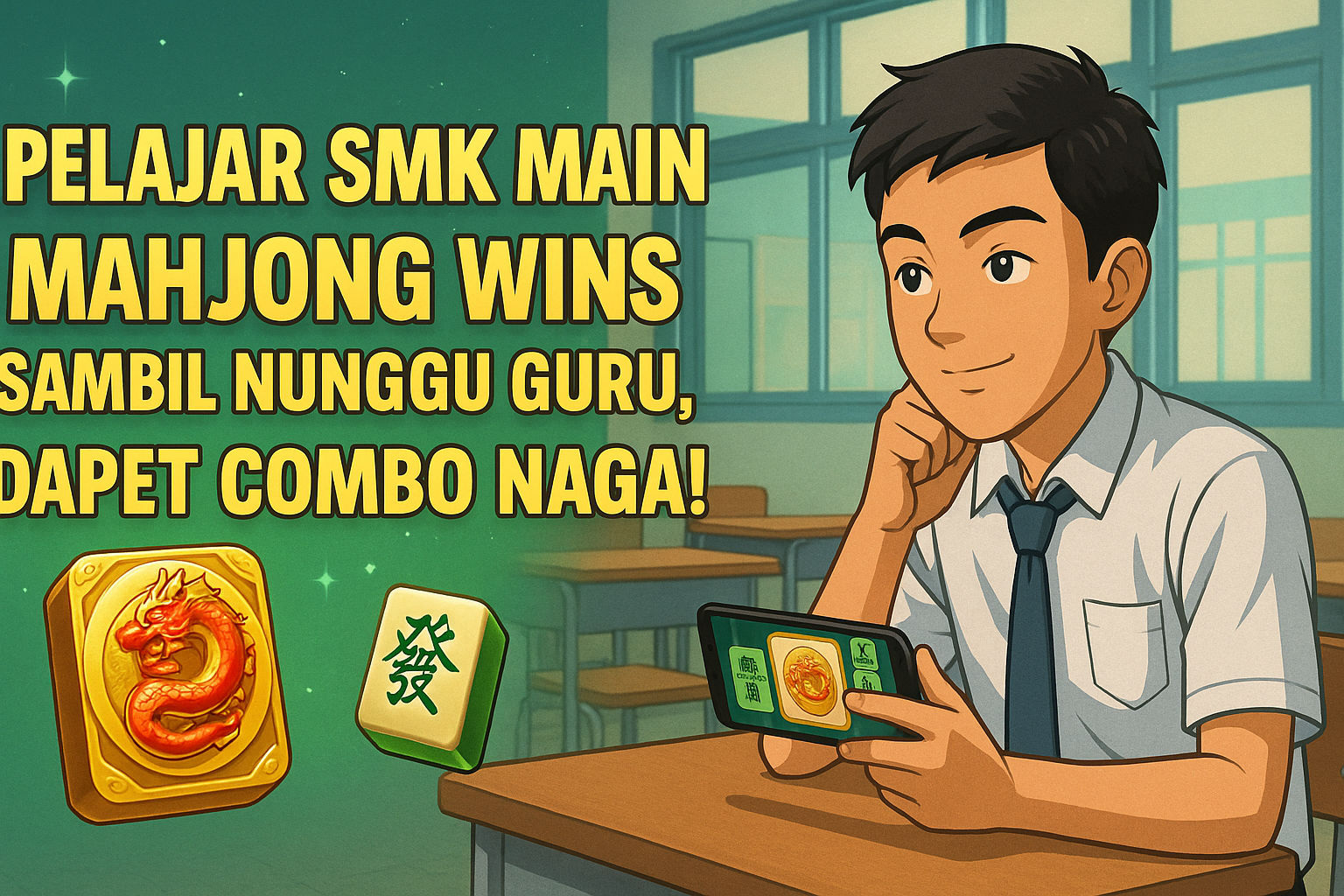 Pelajar SMK Main Mahjong Wins Sambil Nunggu Guru, Dapet Combo Naga!
